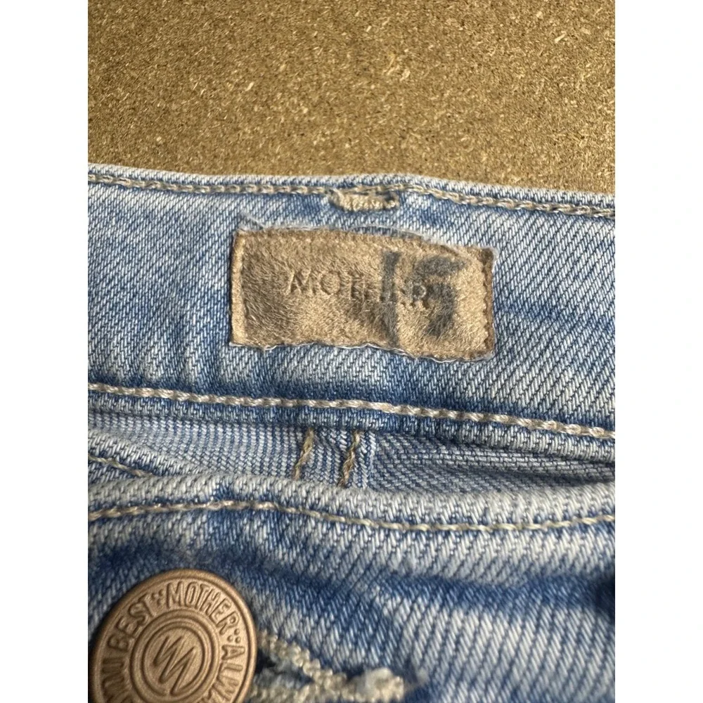 Mother The Tripper Ankle Fray Jeans Big Hair Don't Care Light Wash Blue Size 26 - Picture 9 of 10